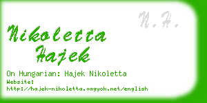 nikoletta hajek business card